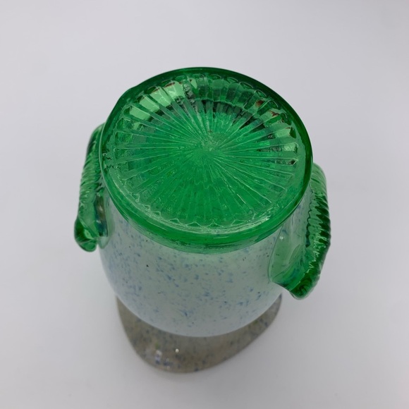 CELEBRATIONS Vtg. Handcrafted Seed Glass Speckled Vase 6” With 3-D Poppy Flower - Picture 10 of 12